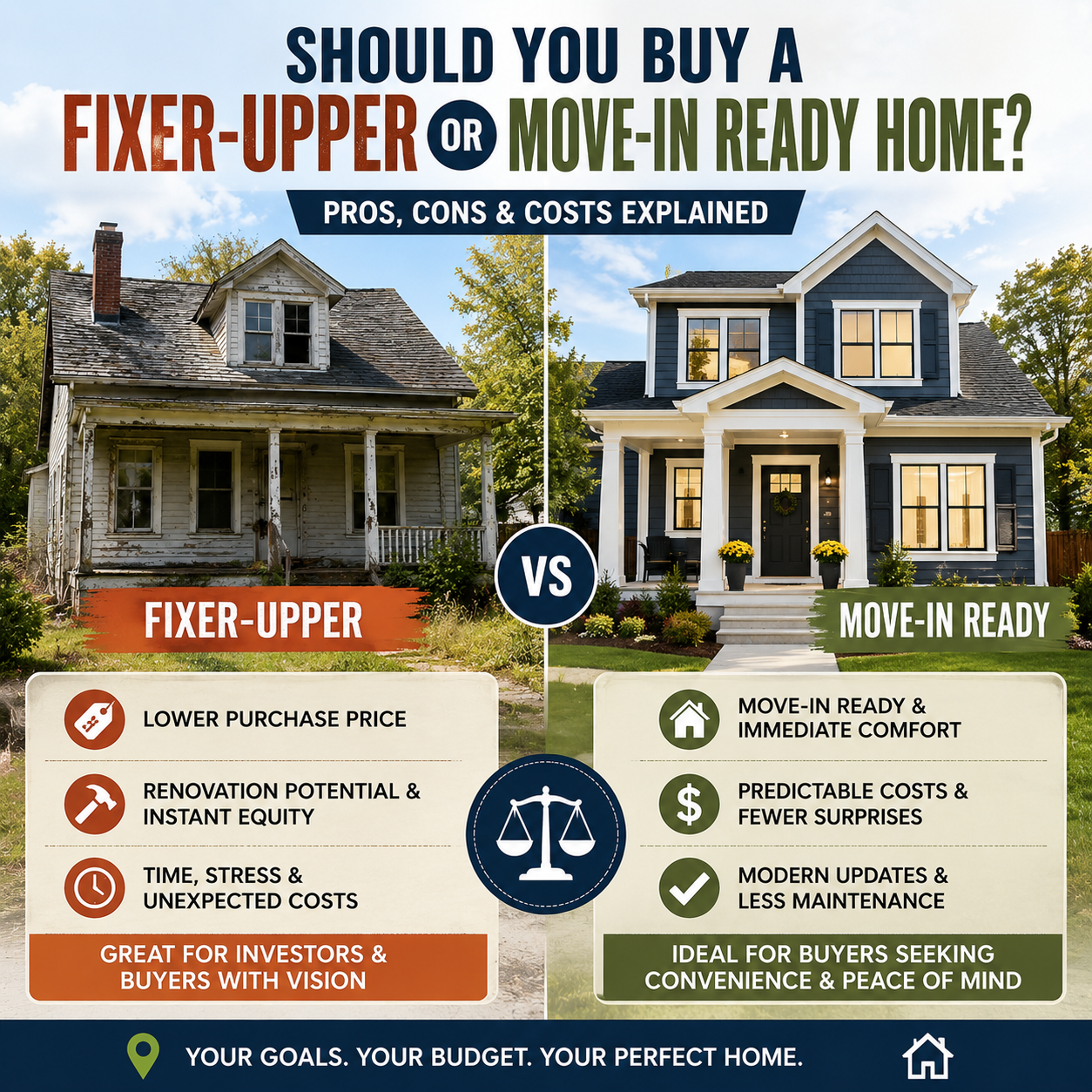 Should You Buy a Fixer-Upper or a Move-In Ready Home?